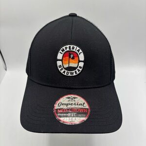 Imperial Headwear Black Trucker Hat with Sunset Patch